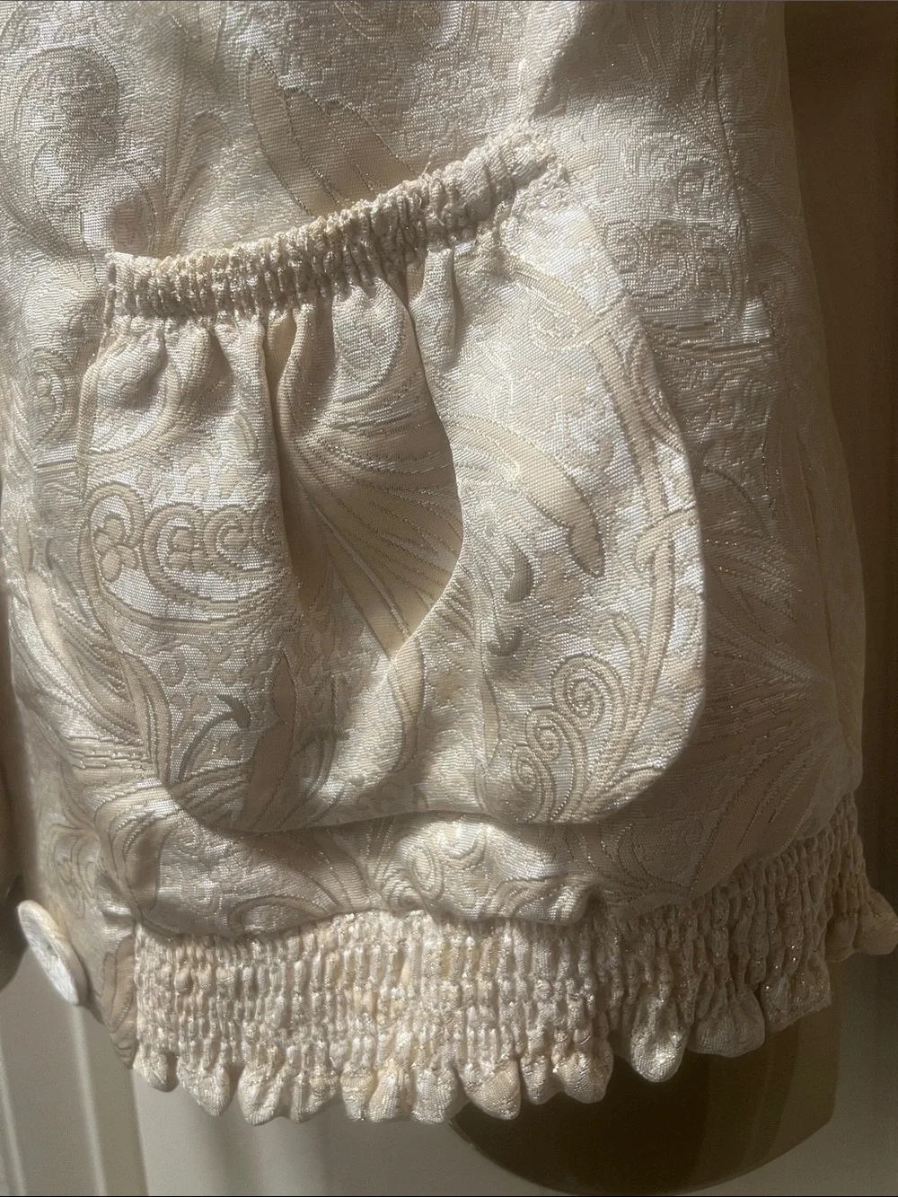 American Retro Ivory Embroidered Blazer Jacket (Bin 6-021)